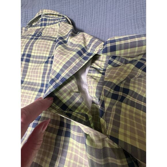 Magellan Shirt Mens Extra Large Green Plaid Mag Wick Loose Fit Untuck Fish Gear - Picture 4 of 7